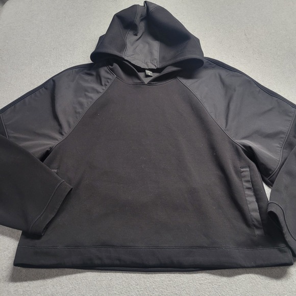 Athleta Get Set Sweatshirt Hoodie Pullover Black XL Raglan Activewear Jacket - Picture 2 of 9